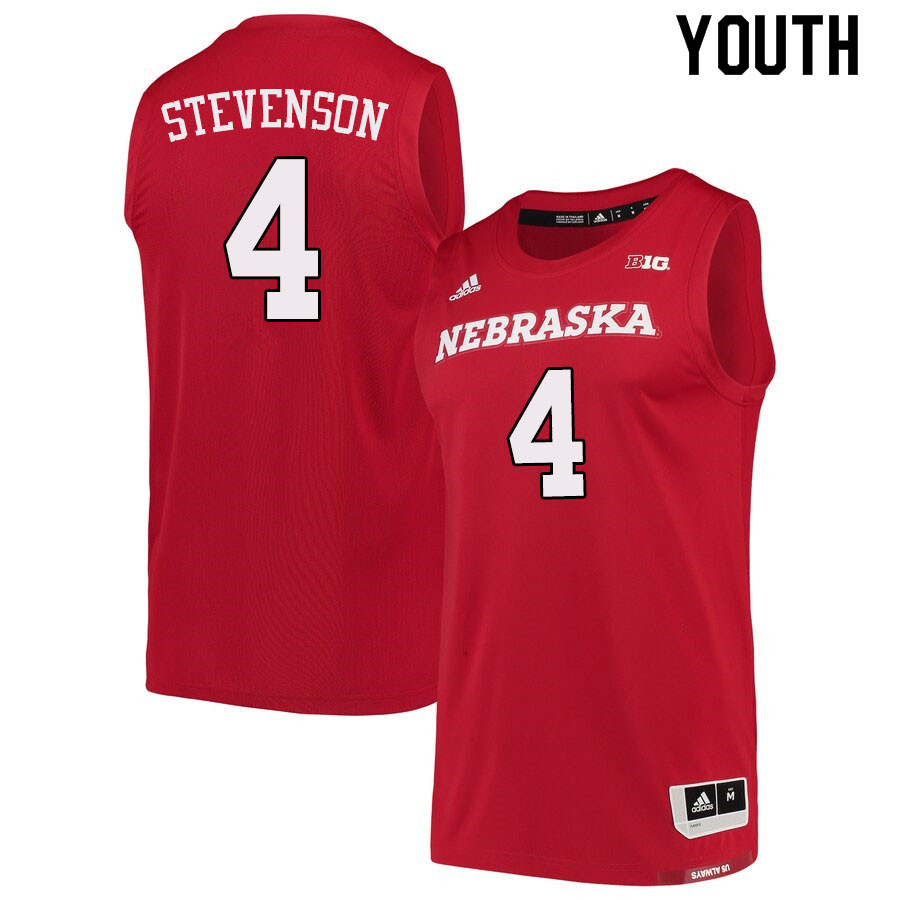 Youth #4 Shamiel Stevenson Nebraska Cornhuskers College Basketball Jerseys Sale-Scarlet - Click Image to Close